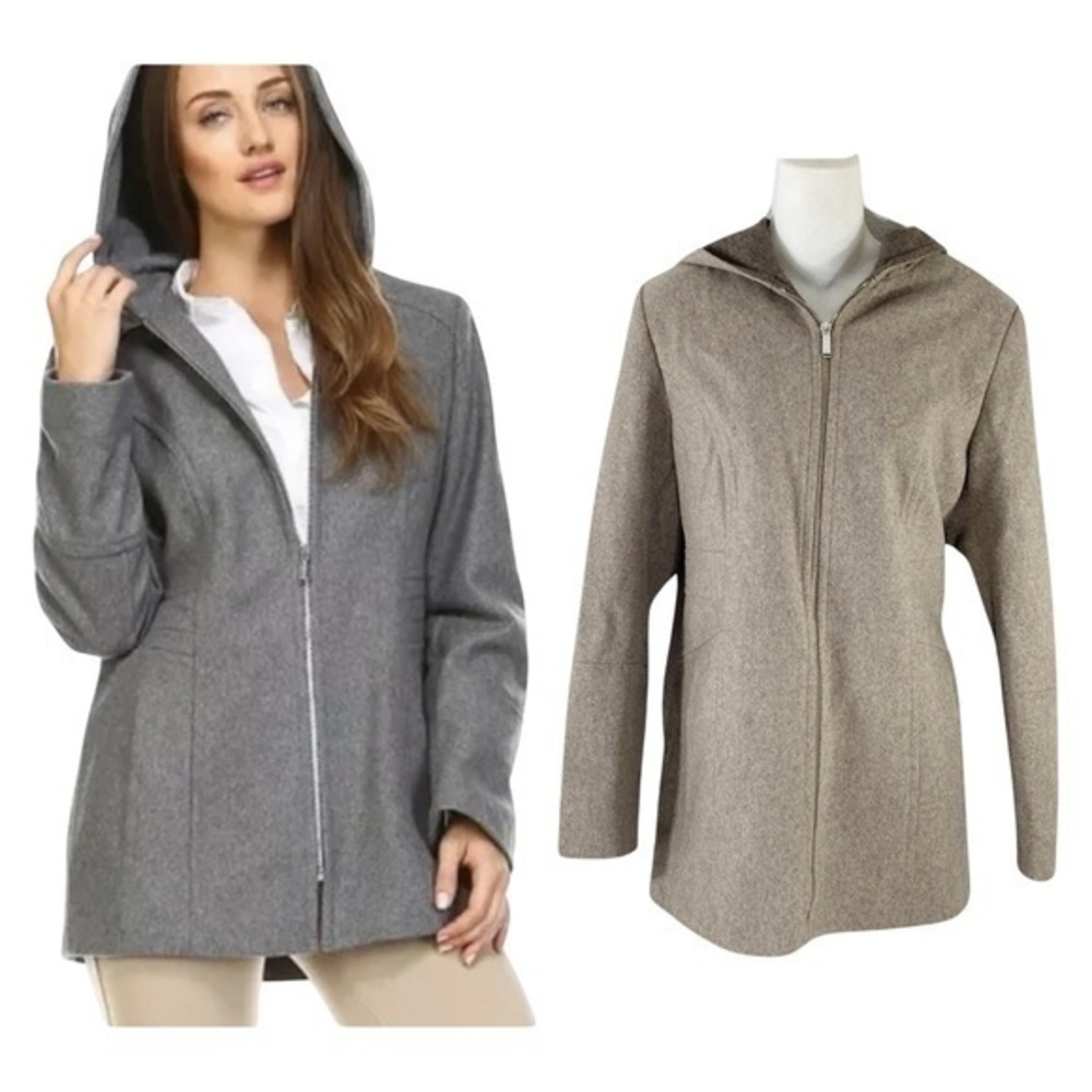 London Fog Gray Hooded Jacket